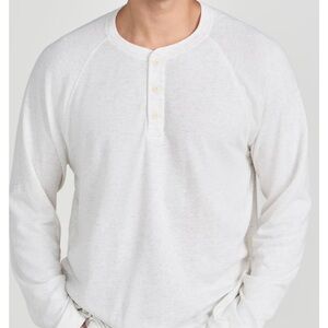 FAHERTY CLOUD HENLEY LS - NWT - MENS L - IVORY HEATHER